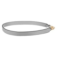 38 Inch Leather Purse Strap, 1 Inch Wide Strap with Gold Buckles, Gray
