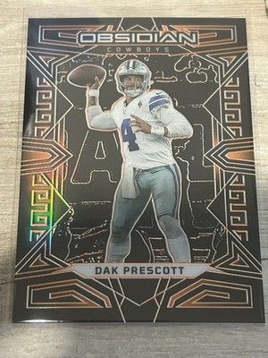 2023 Panini Obsidian #28 - Dak Prescott - Orange Electric Etch #/49 - Cowboys