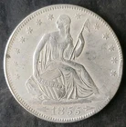 1855 50c Seated Liberty Silver Half Dollar
