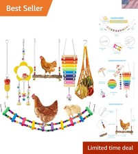 Fun-Filled Chicken Coop Accessories: Swing, Ladder  Mirror with Bells