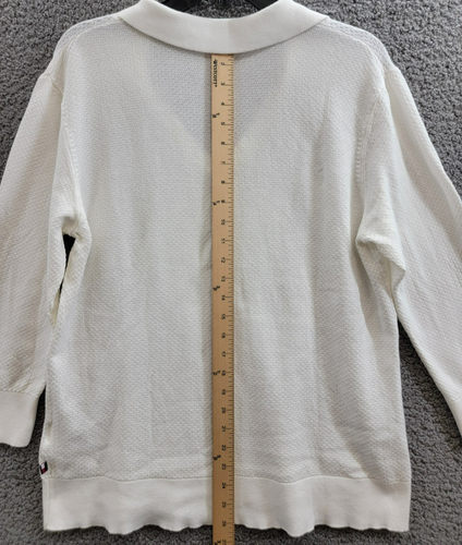 Suéter Tommy Hilfiger Cuello Johnny Para Mujer L Marfil Sólido Manga Larga Pullover - Imagen 20 de 22