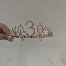 Rhinestone 3-Tiara Crown with Combs. Sparkling Rhinestones in a Unique Pattern