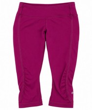 Lululemon Women's Size 6 Purple Cropped Athletic Leggings Ruched Hem Yoga Pants