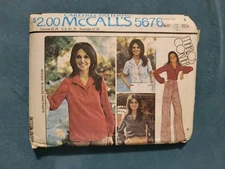 Blouse Pullover Top Wide Leg Pants McCall's 5676 Sewing Pattern Size 8 B31.5" CC