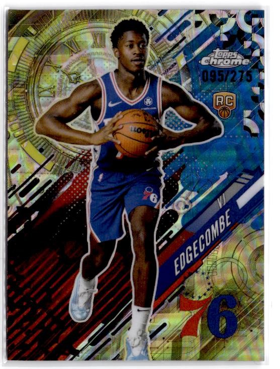 2025-26 Topps Chrome #GT-18 VJ Edgecombe Go Time Yellow Refractor #/275
