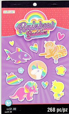 Creatology Rainbow Buddies Sticker Book: unicorn, narwhal, heart, Lisa Frank-ish
