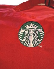 Starbucks Coffee Barista, Red Holiday Apron with Two Pockets Authentic Employee