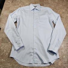 Suitsupply Shirt Mens 15 3/4 Slim Fit Blue Button Up Traveler