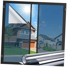  One Way Window Privacy Film, Window Tint for Home, 17.5" x 78.7" Silver Silver