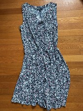 Madewell Button-Front Boatneck Mini Dress in Floral Navy 4 NW042 Sleeveless NWT