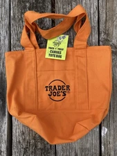 NWT Trader Joes Orange 🎃 Mini Tote Trick Or Treat Bag Limited Edition Halloween