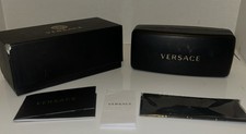 Versace Sunglasses Hard Case Empty w/Damaged Outer Box  Cleaning Cloth- NEW 
