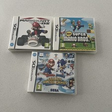 Nintendo DS X3 Mario Kart and Super Mario Bros Bundle Mario Sonic Winter Game