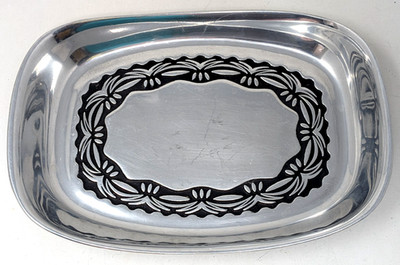 Vintage RWP Wilton Armetale Pewter 9 3/8'' Rectangular Bread Serving Tray Dish