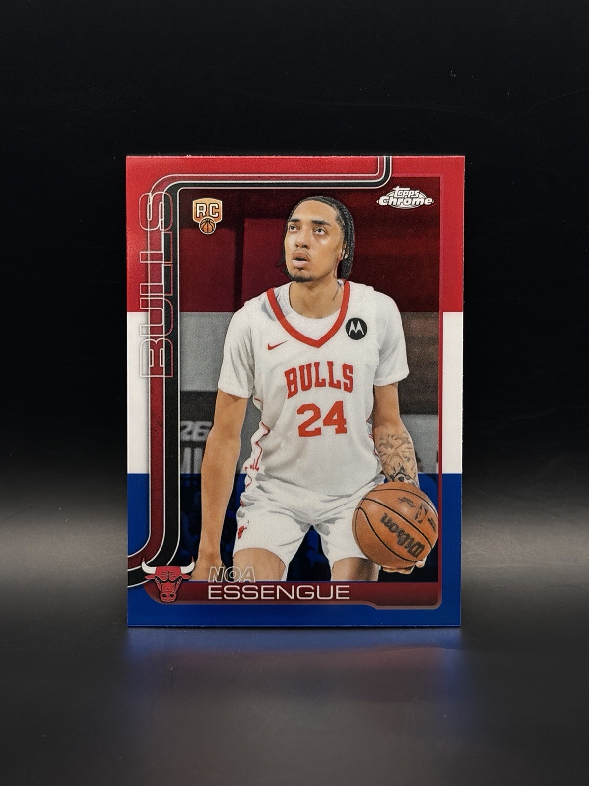 Noa Essengue 2025-26 Topps Chrome #262 Red White & Blue (RWB) Rookie Bulls