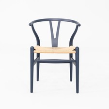 2025 Hans Wegner for Carl Hansen CH24 Wishbone Chair in Navy Blue w/ Paper Cord