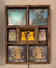Wooden Shelf Display Case Wall Frame Baseball Pok mon TCG Football Graded Cards