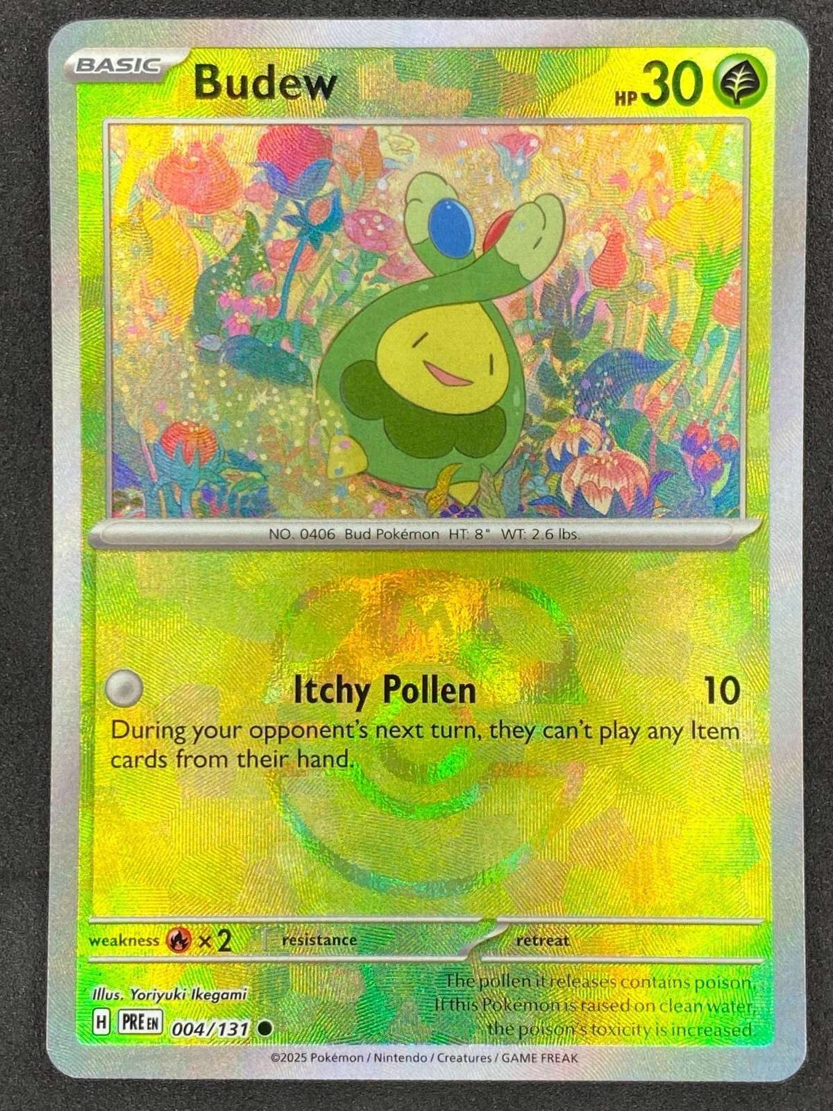 Pokémon Budew Master Ball Reverse 004/131 PRE Prismatic Evolutions NM