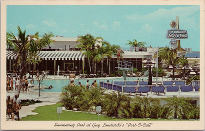 Tierra Verde FL Swimming Pool Guy Lombardo's Port of Call Vtg Postcard #2032