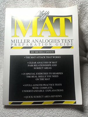 CLIFFS MILLER ANALOGIES TEST PREPARATION GUIDE TEST By John Wiley & Sons Ltd