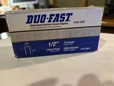 Duo-Fast 1816CGR 1/4" Crown x 1/2" 18G Chisel Point Galvan. Staple (5,000 Box)