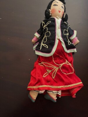 Vintage handgefertigte chinesische Puppe 10 Zoll