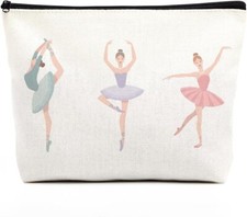 Cute ballerina makeup bag watercolor ballet dancing girl dancer gift White10