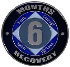 NA 6 Months Medallion, Recovery Chip, 12 Step Token, Narcotics Anonymous Coin
