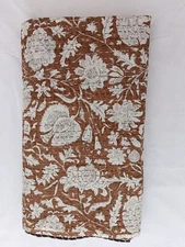 Handblock Printed Handmade Quilt Floral Print Indian Handmade Blanket Bedspread