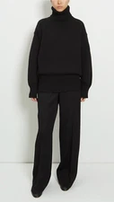 New $1690 The Row Ludo Oversized Merino Wool Turtleneck Sweater in Black sz XS