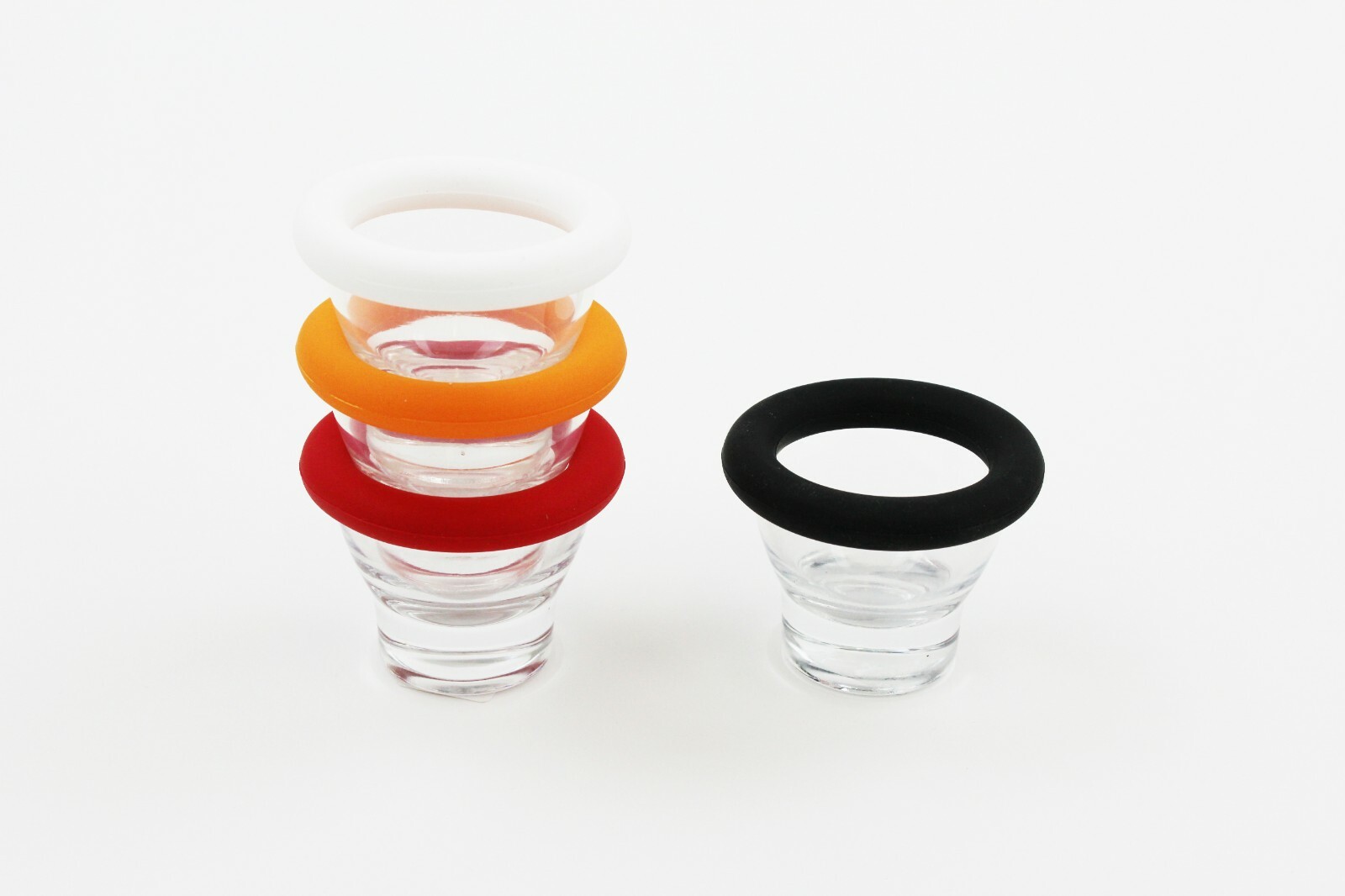 Clear Glass Egg Cup 4 Cups Set with Edge Guard Set of 4 Clear Glass Egg