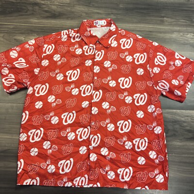Washington Nationals Shirt Mens Large Red MLB Stadium World Series