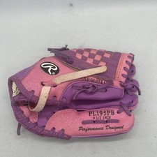Rawlings 9.5 Inch Youth Baseball Glove Pink/Purple PL195PB Right Hand Thrower