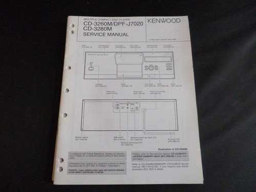 Original Service Manual Kenwood CD-3260M/DPF-J7020 CD-3280M