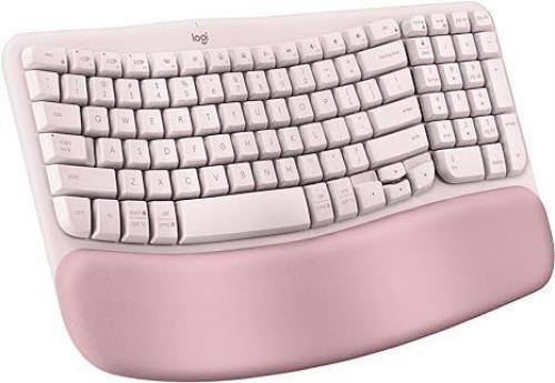 Logitech Wave Keys Wireless Ergonomic Keyboard Comfortable Typing - Rose