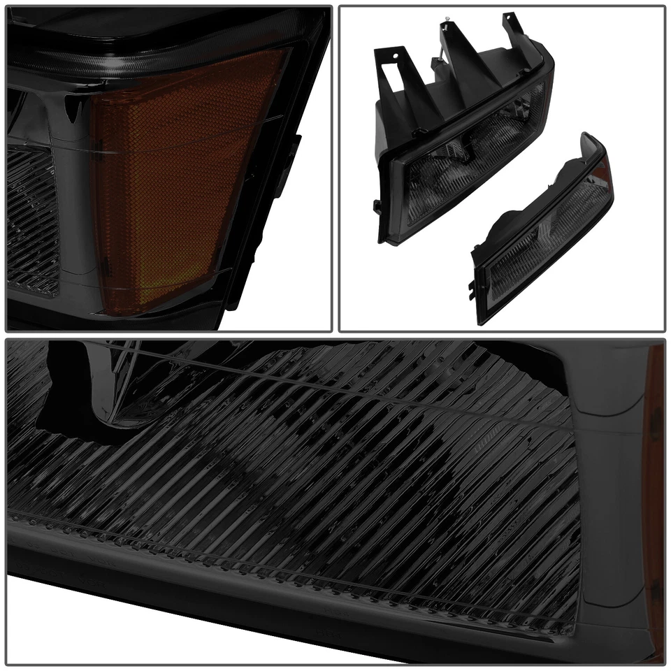 PARA 2004-2012 CHEVY COLORADO/GMC CANYON PAR DE FAROS + LÁMPARAS PARACHOQUES AHUMADAS/ÁMBAR Foto 4 de 4