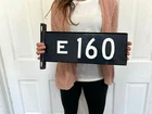 Vtg Antique E 160 Porcelain Metal Sign Gas Oil street Road House Flange Sign