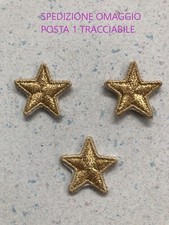 PATCH STELLINE PZ 3 RICAMATE ORO CM 2 TERMOADESIVE