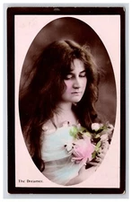 Postcard: RPPC The Dreamer, Women Posed, Studio Setting - Unposted