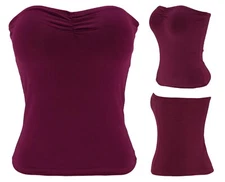 Strapless Tube Top with Ruched Front