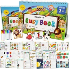 Busy Book for Toddlers - Preschool Reading Activity Handwriting Tracking Colors.