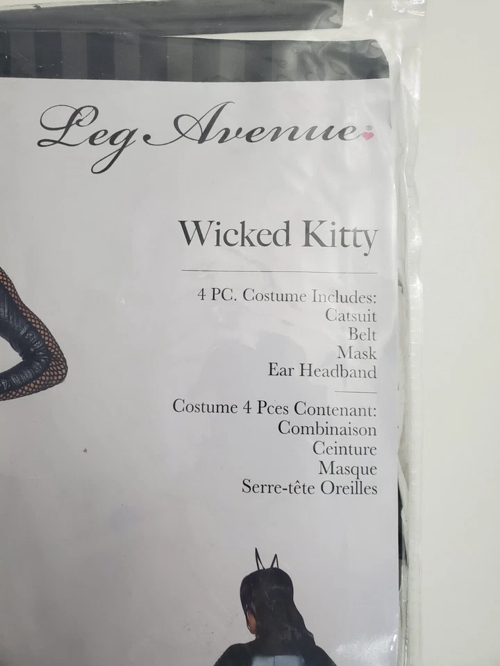 Leg Avenue - Gatito Malvado - Disfraz Talla Adulto - Negro - Grande - Traje de Gato Foto 3 de 4