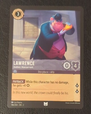 Disney Lorcana Rise of the Floodborn Lawrence Jealous Manservant Uncommon