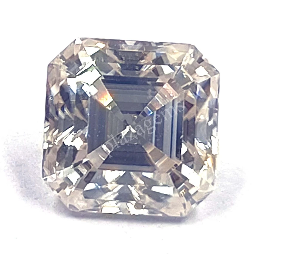White Diamond 3 Ct Certified  Lab-Grown ASSCHER CUT CVD Loose VVS1 Gemstone 5MTF - Image 2 of 4