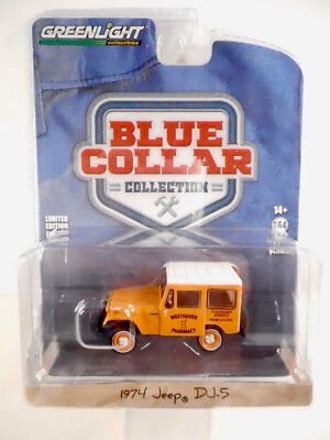 Greenlight Blue Collar 1974 Jeep DJ-S 1:64 Scale Die-Cast