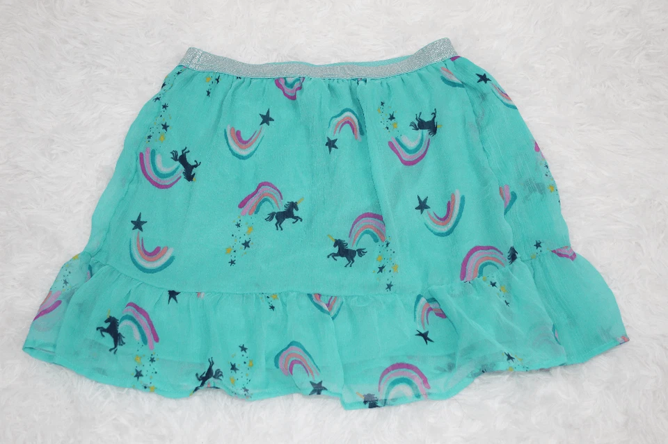 Falda para niña Sonoma verde azulado unicornio y arco iris Foto 3 de 4