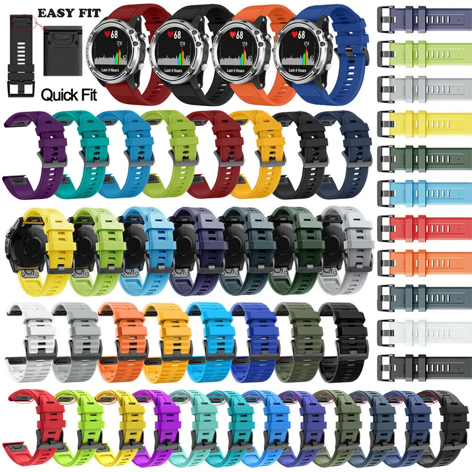 Quick Release Silicone Strap Watch Band For Garmin Fenix 8 51mm 5X 6X 7X Pro 3HR