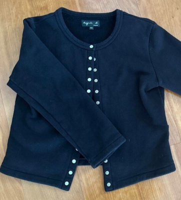 agnes b. Snap Button Cardigan Pression Brushed Lining Woman's SS