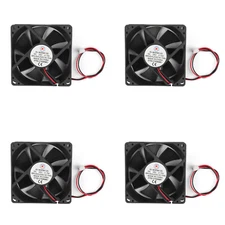 4Pcs DC Brushless Cooling PC Computer Fan 24V 8025s 80x80x25mm 0.15A 2 Pin Wire