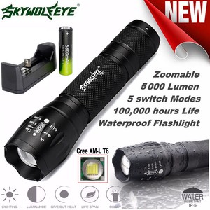 Battery+Charger Light Lamp X800 Flashlight XM-L T6 LED Zoomable Military Torch